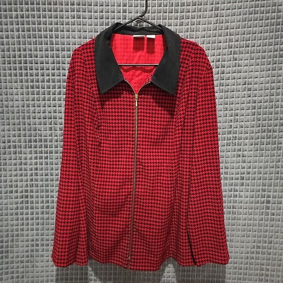 Red Lightweight Zip Shirt Jacket 24W 3XL Preppy Sporty Academia Corp Punk Rock - Picture 1 of 11